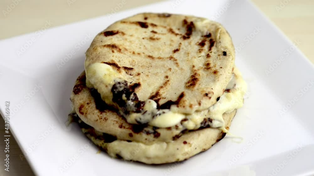 Video of Pupusas from El Salvador dish isolated on a stylish white plate Video of Pupusas from El Salvador dish isolated on a stylish white plate