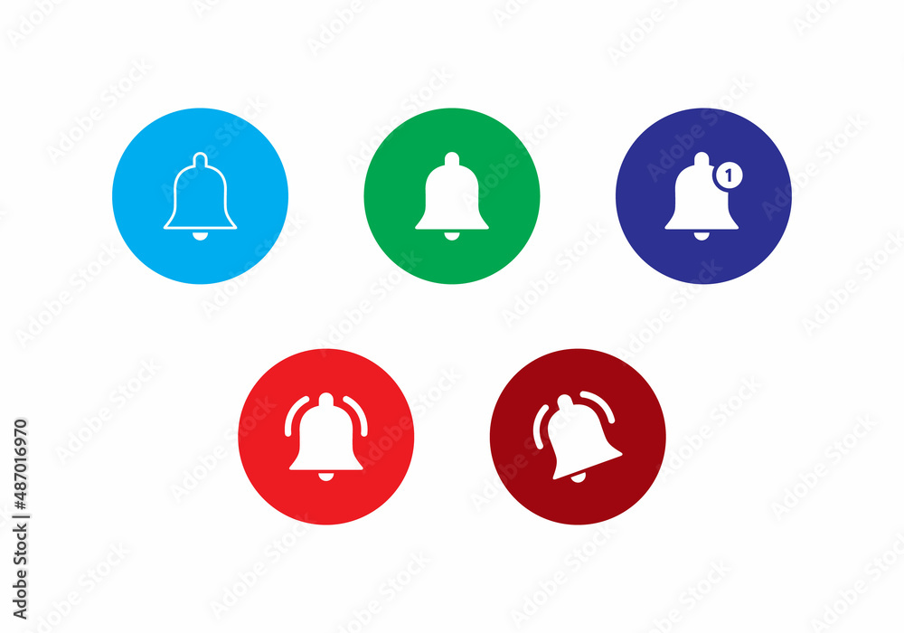 Bell Icon Set Collection in Flat Style. Vector Illustration Bell Icon Set Collection in Flat Style. Vector Illustration