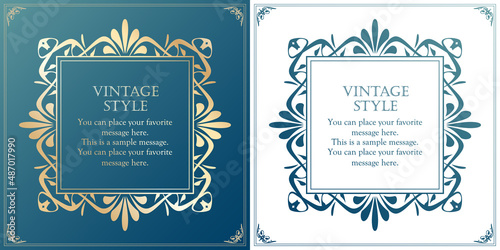 アンティークなイメージのフレームデザイン。装飾に使えるデザイン要素