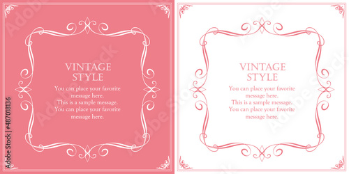 アンティークなイメージのフレームデザイン。装飾に使えるデザイン要素