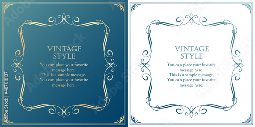 アンティークなイメージのフレームデザイン。装飾に使えるデザイン要素
