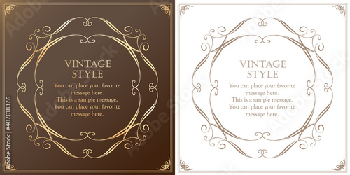 アンティークなイメージのフレームデザイン。装飾に使えるデザイン要素