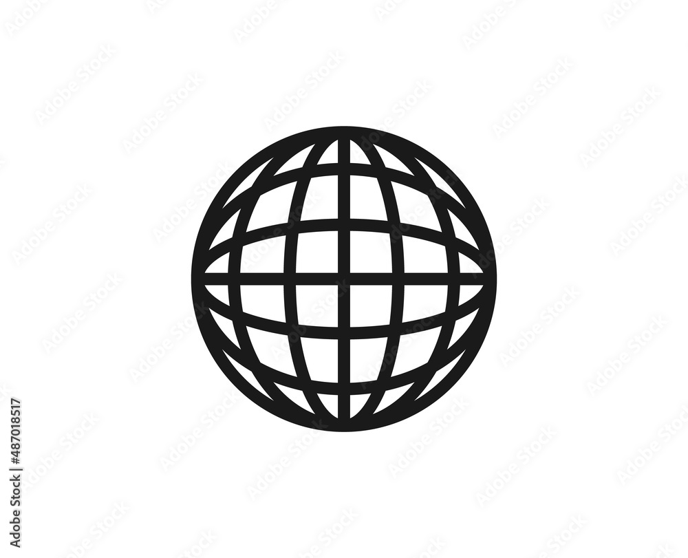 Globe line icon on white background Globe line icon on white background