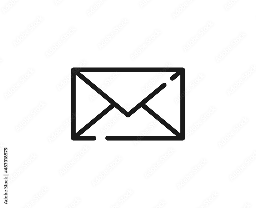 Mail line icon on white background Mail line icon on white background