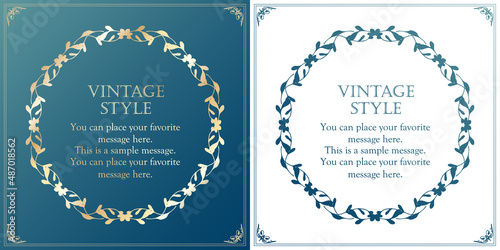 アンティークなイメージのフレームデザイン。装飾に使えるデザイン要素