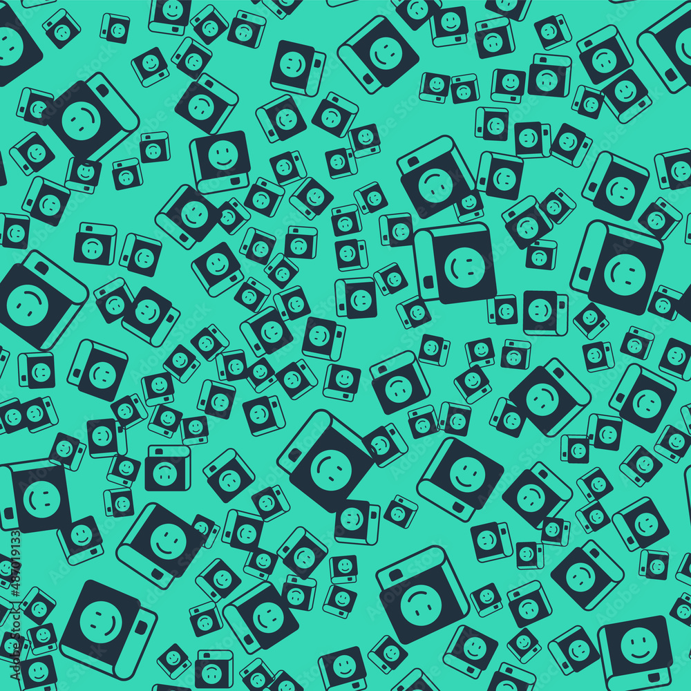 Black Book icon isolated seamless pattern on green background. Vector Black Book icon isolated seamless pattern on green background. Vector