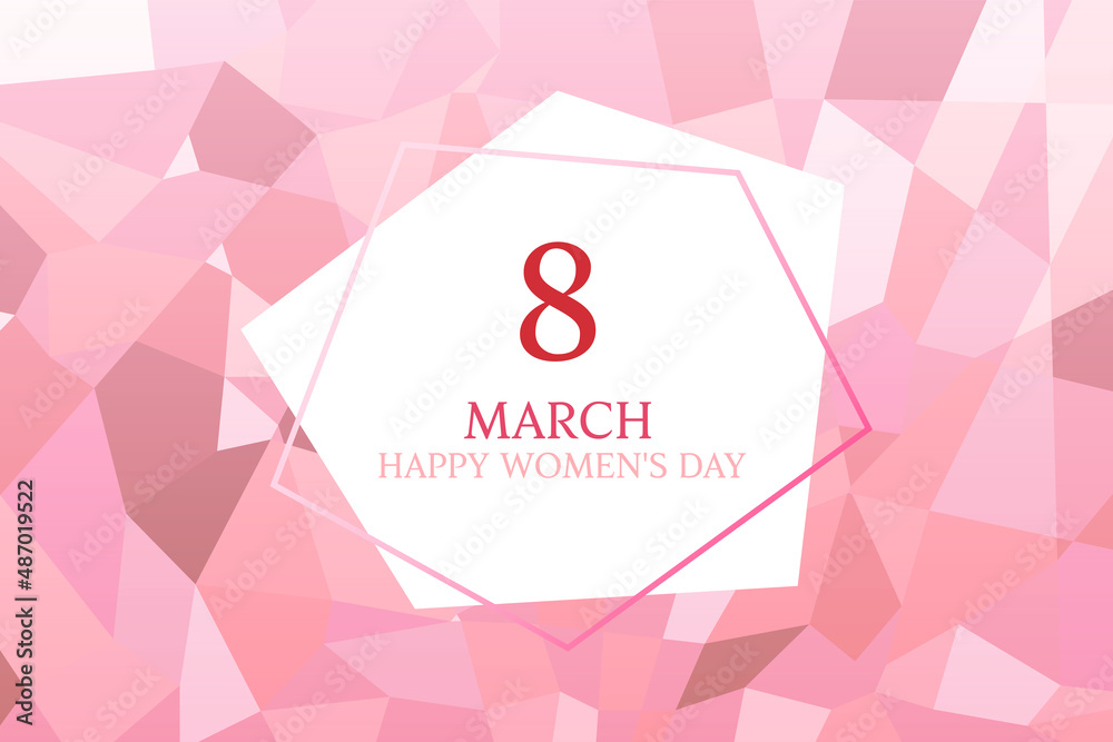 Pink poly background for Women's day mosaic and polygon design concept. Pink poly background for Women's day mosaic and polygon design concept.