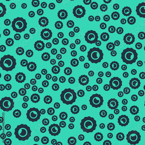 Black Bottle opener icon isolated seamless pattern on green background. Vector