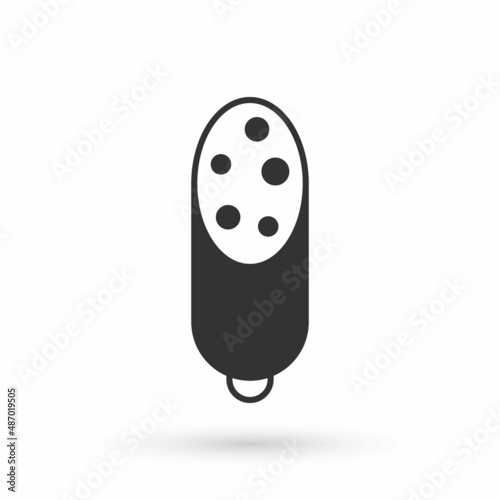 Grey Salami sausage icon isolated on white background. Meat delicatessen product. Vector