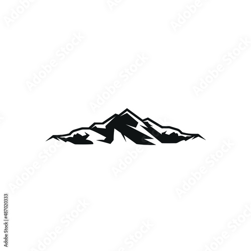 Simple Mountain Landscape Vector Template Logo Design Rock Peak Hill
