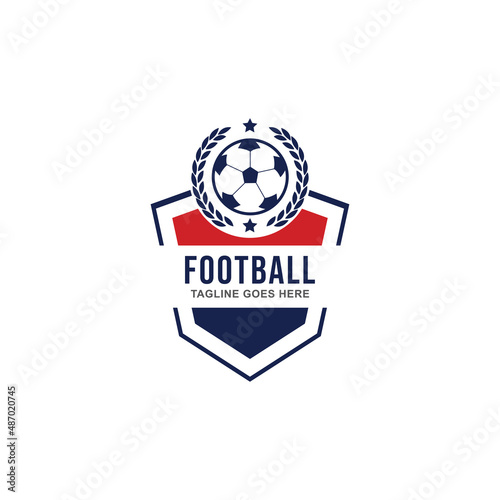 soccer Logo or football club sign Badge. Football logo with shield background vector design