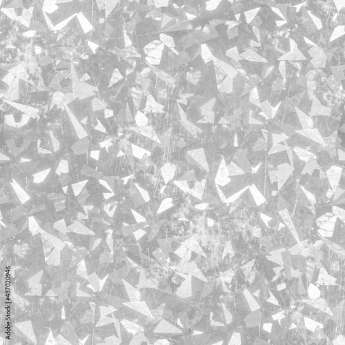 Seamless white texture of foil with holographic effect. Grayscale holographic foil background. Confetti in air pattern. 