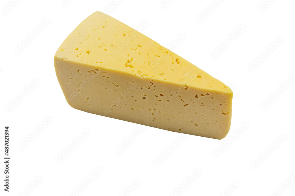 Piece of swiss cheese isolated on white background Piece of swiss cheese isolated on white background