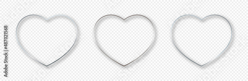 Silver glowing heart shape frame