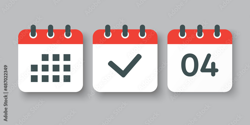 Vector icon page calendar number 4, done, agenda Vector icon page calendar number 4, done, agenda