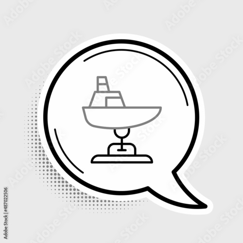 Line Swing boat on the playground icon isolated on grey background. Childrens carousel with boat. Amusement icon. Colorful outline concept. Vector
