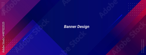 Abstract geometric decorative blue and red color design colorful background