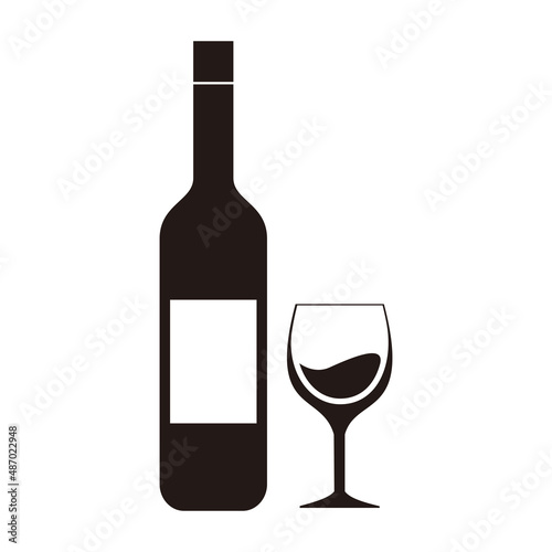 wine bottle glass icon vector on white background