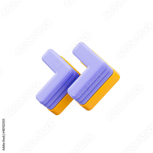right arrow icon 3d render concept on white background