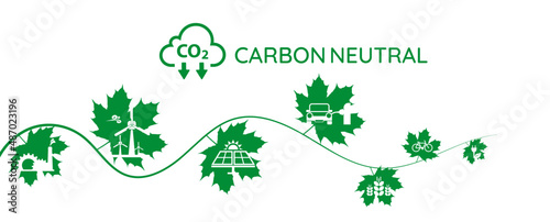 reducing CO2 emissions to stop climate change. green energy background	