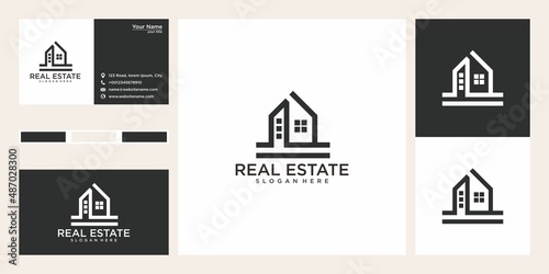 real estate with building logo design © clothingart