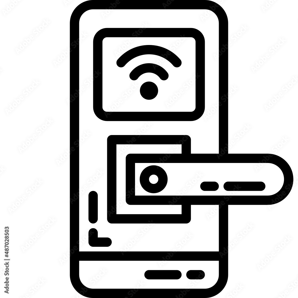 smart lock line icon