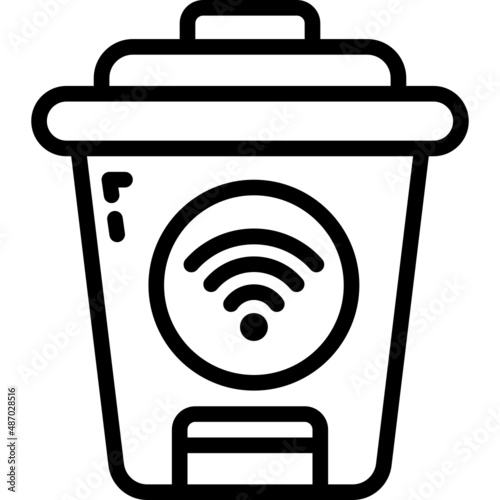 smart trash line icon