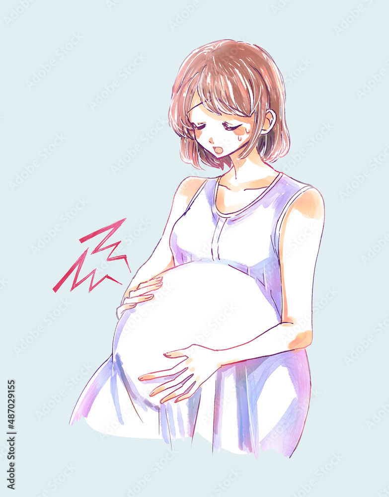 苦しそうな妊婦さん