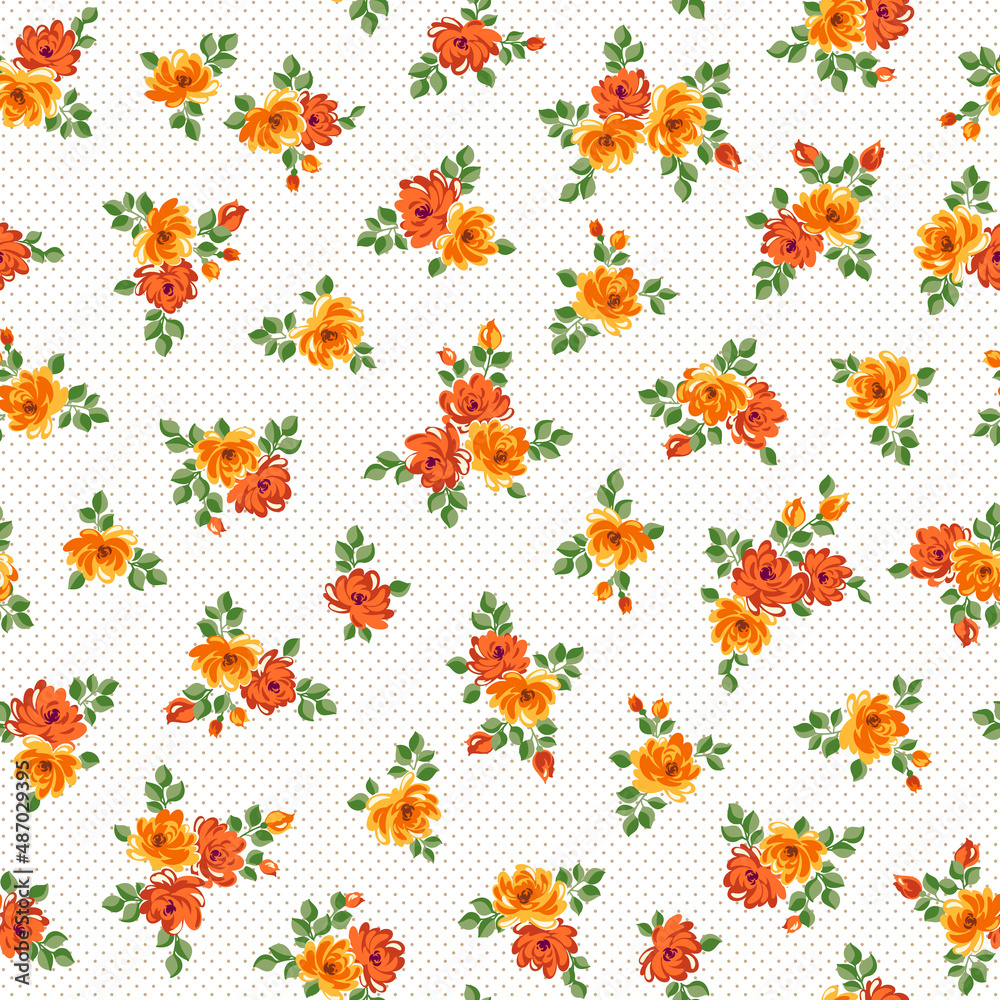 Seamless and impressive cute floral pattern, Seamless and impressive cute floral pattern,