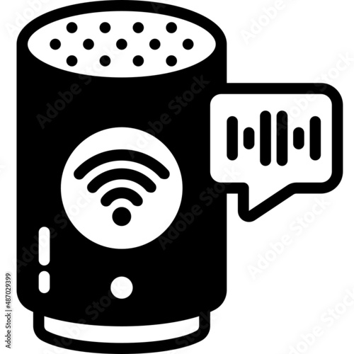 voice assistant solid line icon