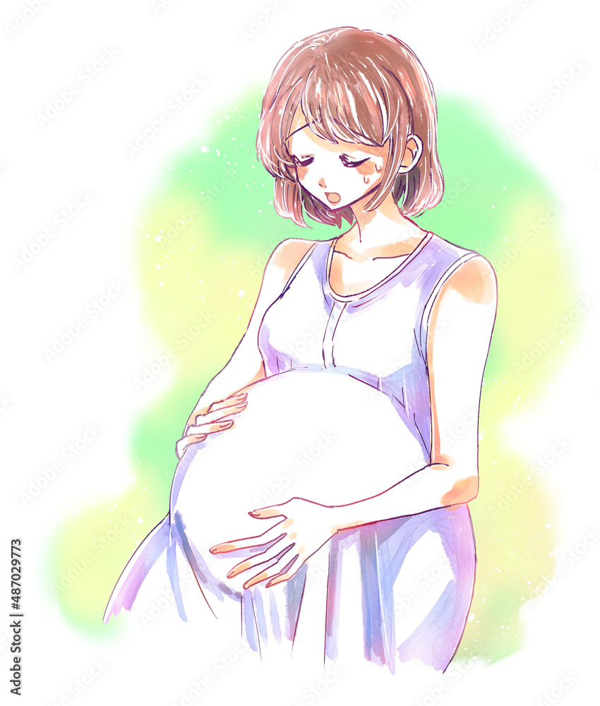 苦しそうな妊婦さん 苦しそうな妊婦さん