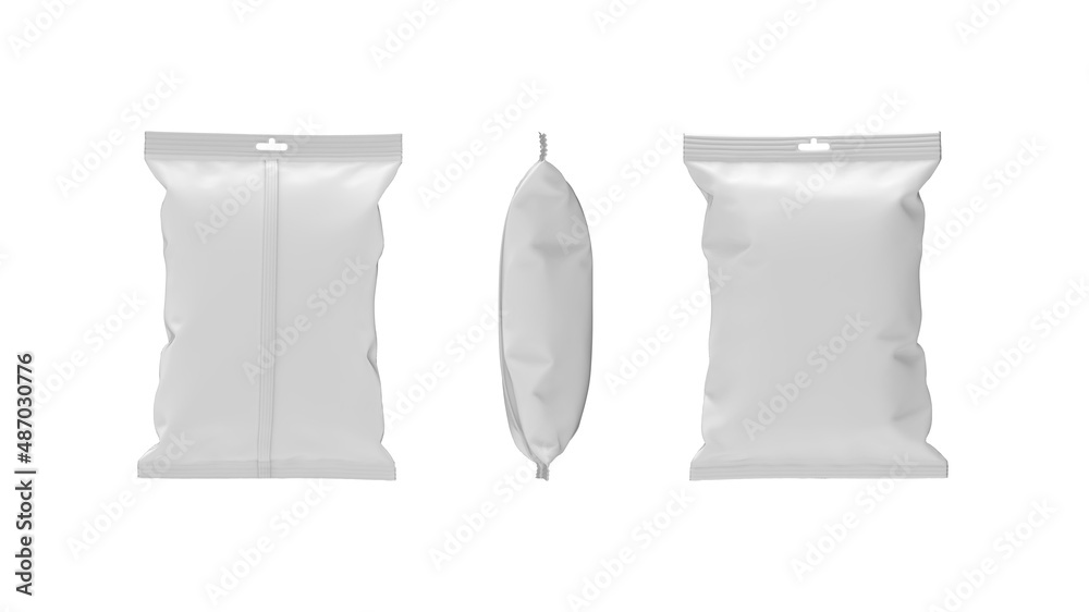 3D rendering of a renderd concept model plastic wrap hanging sack ...
