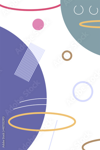 Abstract poster geometric shapes, color very peri cover. Vector