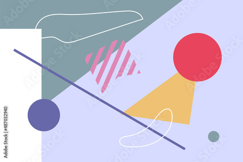 Abstract poster geometric shapes, color very peri cover. Vector