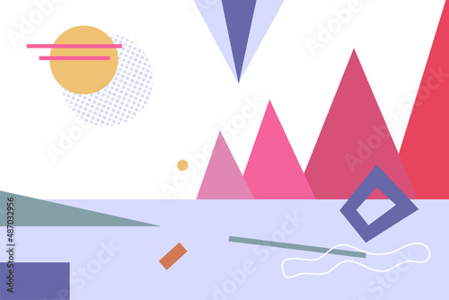 Abstract poster geometric shapes, color very peri cover. Vector