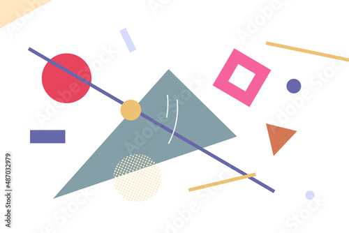 Abstract poster geometric shapes, color very peri cover. Vector