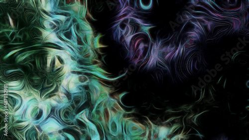Abstract textural fantasy dark background with a light pattern.