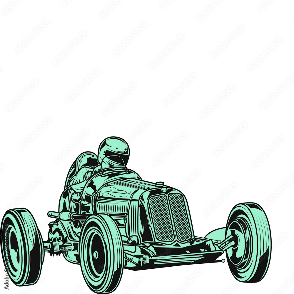 Cartoon vintage car. Available eps-10 vector format separated by groups