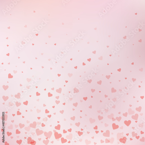 Fototapeta Naklejka Na Ścianę i Meble -  Red heart love confettis. Valentine's day gradient