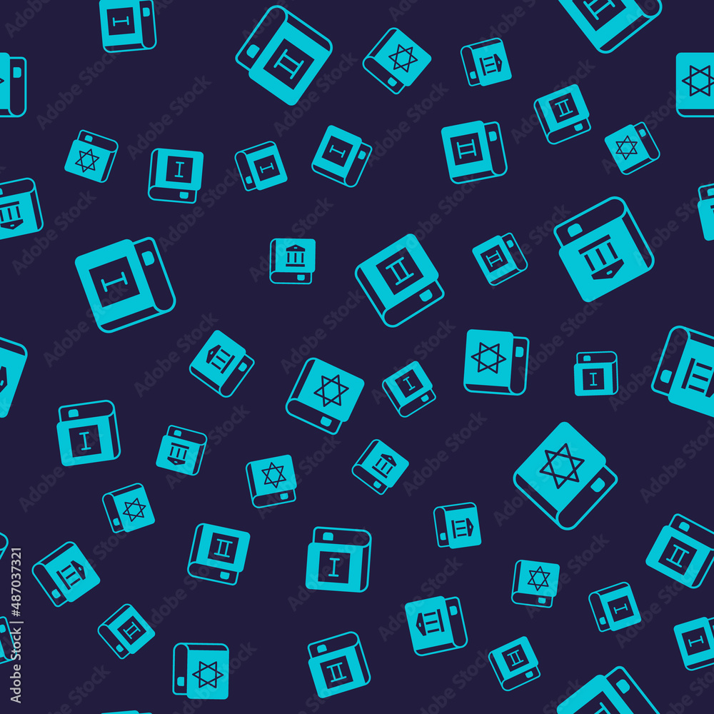 Set Book, Law book, and Jewish torah on seamless pattern. Vector Set Book, Law book, and Jewish torah on seamless pattern. Vector