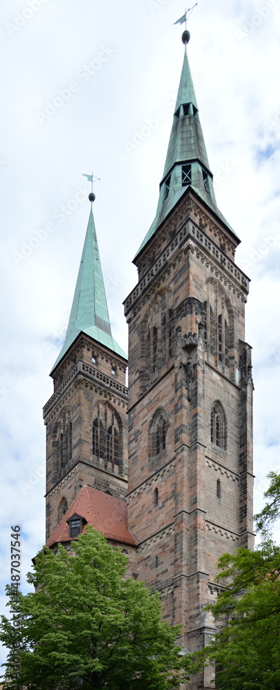 Historische Kathedrale in der Altstadt von Nürnberg, Franken, Bayern