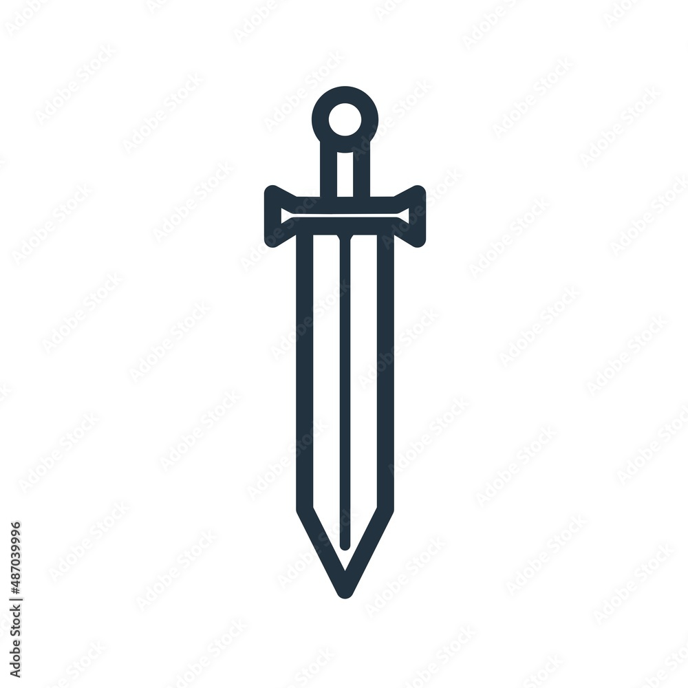 sword icon outline vector on white background. sword icon outline vector on white background.