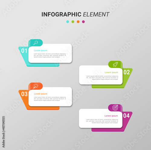 Infographic design with icons and 4 options or steps. Thin line vector.