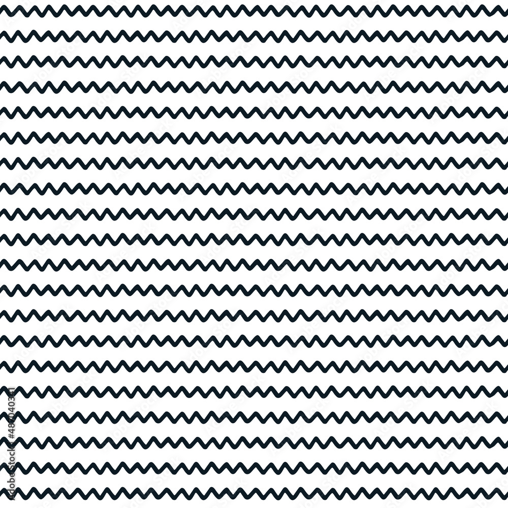 Seamless repeating monochrome pattern with hand drawn wavy lines on white background for surface design and other design projects Seamless repeating monochrome pattern with hand drawn wavy lines on white background for surface design and other design projects
