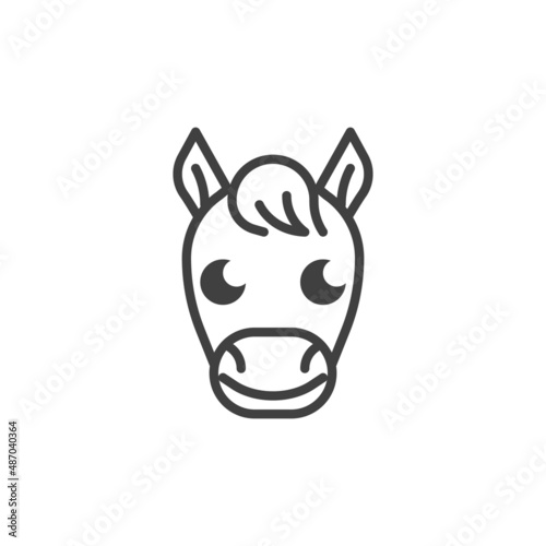 Horse face line icon