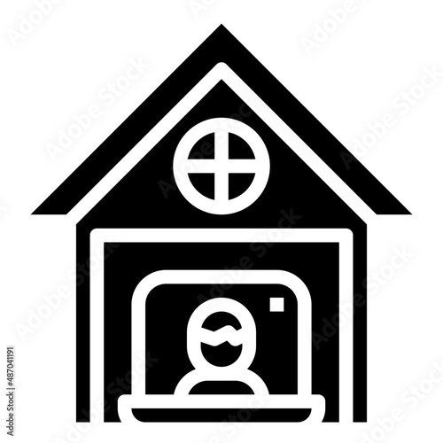 VIDEO CONFERENCE glyph icon,linear,outline,graphic,illustration