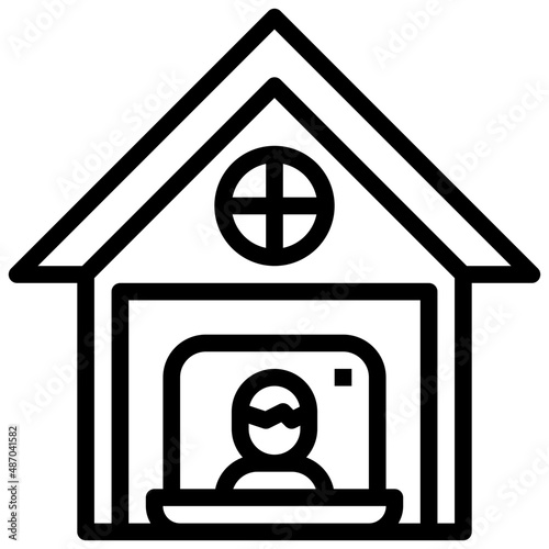 VIDEO CONFERENCE line icon,linear,outline,graphic,illustration