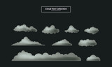 cartoon clouds collection set background flat gradient vector illustration wallpaper element sign