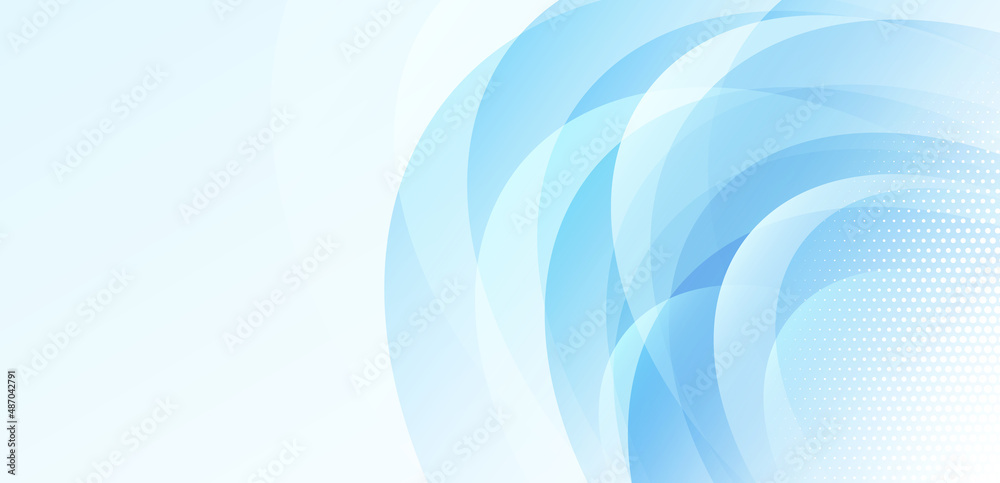 Abstract light blue and white curve background. Modern simple overlap vector graphic pattern elements with halftone dots decoration. Suit for poster, cover, banner, brochure, presentation, flyer Abstract light blue and white curve background. Modern simple overlap vector graphic pattern elements with halftone dots decoration. Suit for poster, cover, banner, brochure, presentation, flyer