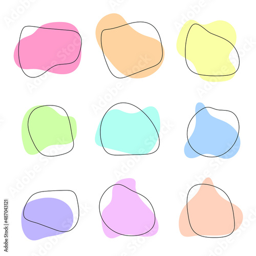Hand drawn abstract shapes collection with soft colors